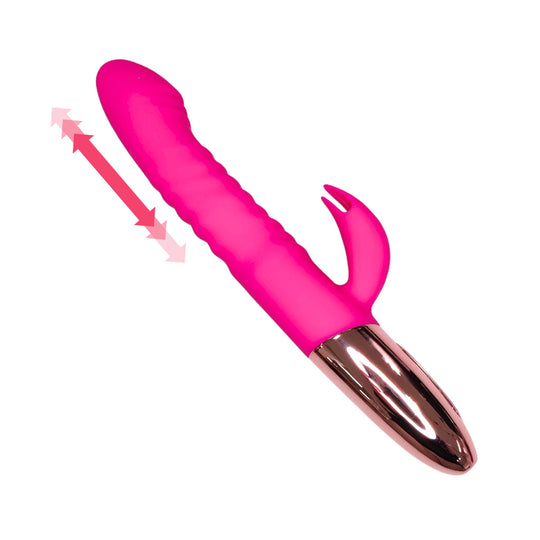 Rabbit vibrator with push and heating function