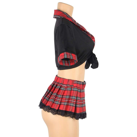 Oppilasasu: lyhyt toppi & ruutuhame