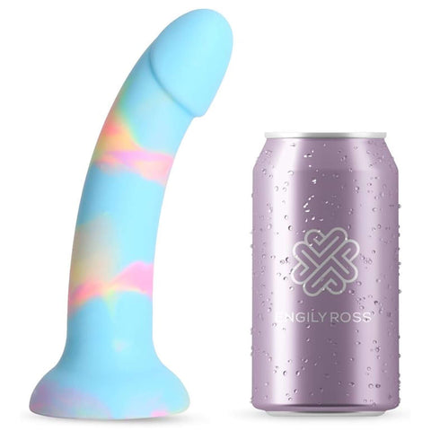 Värikäs dildo imukupilla