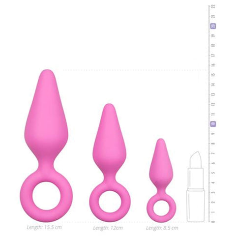 Pinkit anaalitapit vetorenkaalla - 3 kpl setti