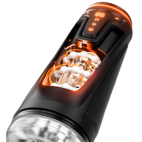 Automaattinen masturbaattori työntö-, värinä- ja lämmitystoiminnoilla