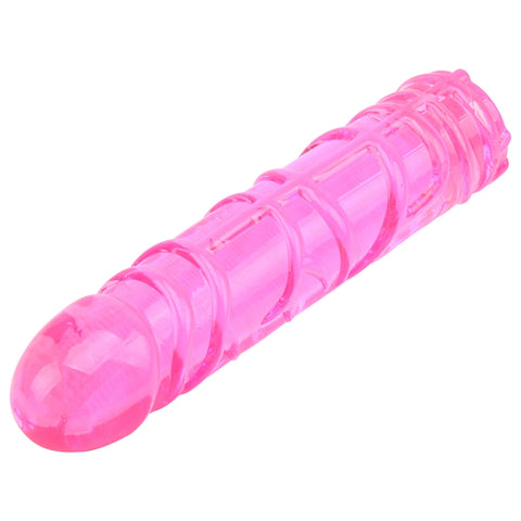 Jellyjortikka pinkki läpinäkyvä dildo 19,5 cm, voimakas 4,5 cm paksuus