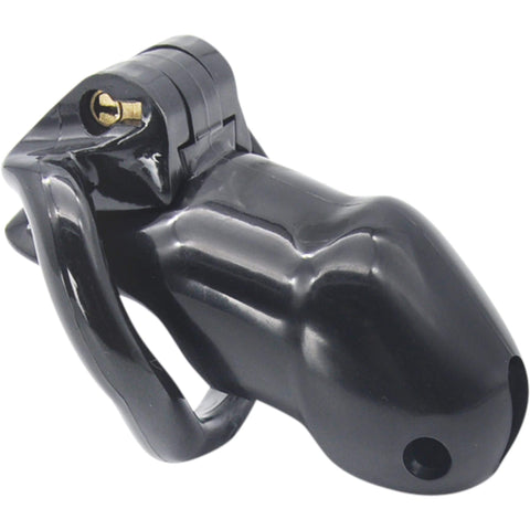 Siveysvyö 2.0, pieni koko, musta hartsi, upotettu lukko ja virtsaamisaukko.