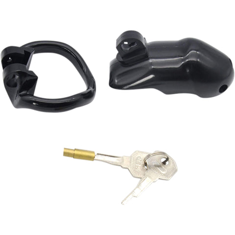 Siveysvyö 2.0, pieni koko, musta hartsi, sisäänrakennettu lukko ja kaksi avainta.