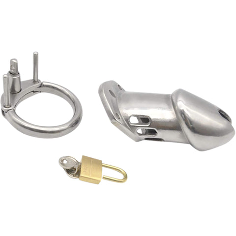 Metallimies teräksinen siveysvyö, regular, mukana rengas ja lukko.