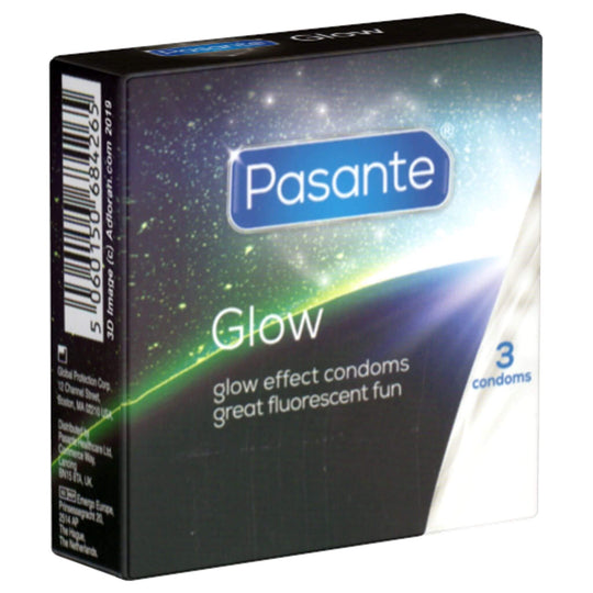 Pasante Glow - pimeässä hohtavat kondomit 3 kpl