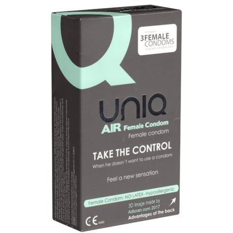UNIQ Air lateksiton naisten kondomi, 3 kpl