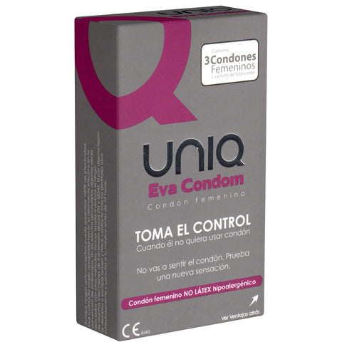 UNIQ Eva lateksittomat naisten kondomit, 3 kpl