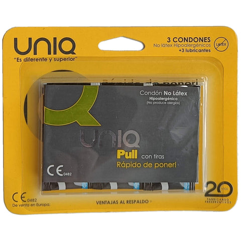 UNIQ Pull - lateksiton hartsikondomi, 3 kpl