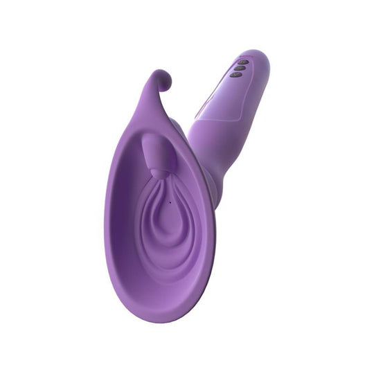 Vibrating clitoral vibrator with cup, purple
