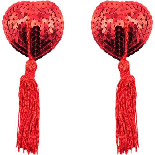 Palettis heart - Tassels, red