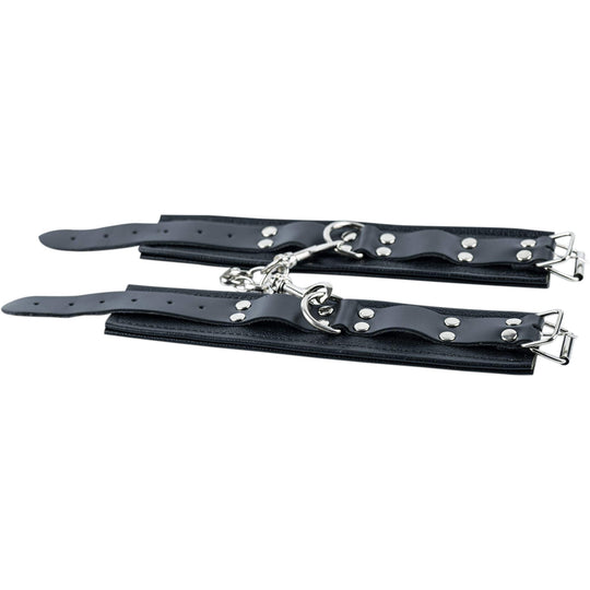 Leather wrist cuffs, black